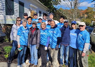 Yale student and staff volunteers beautify outdoor space in Guilford